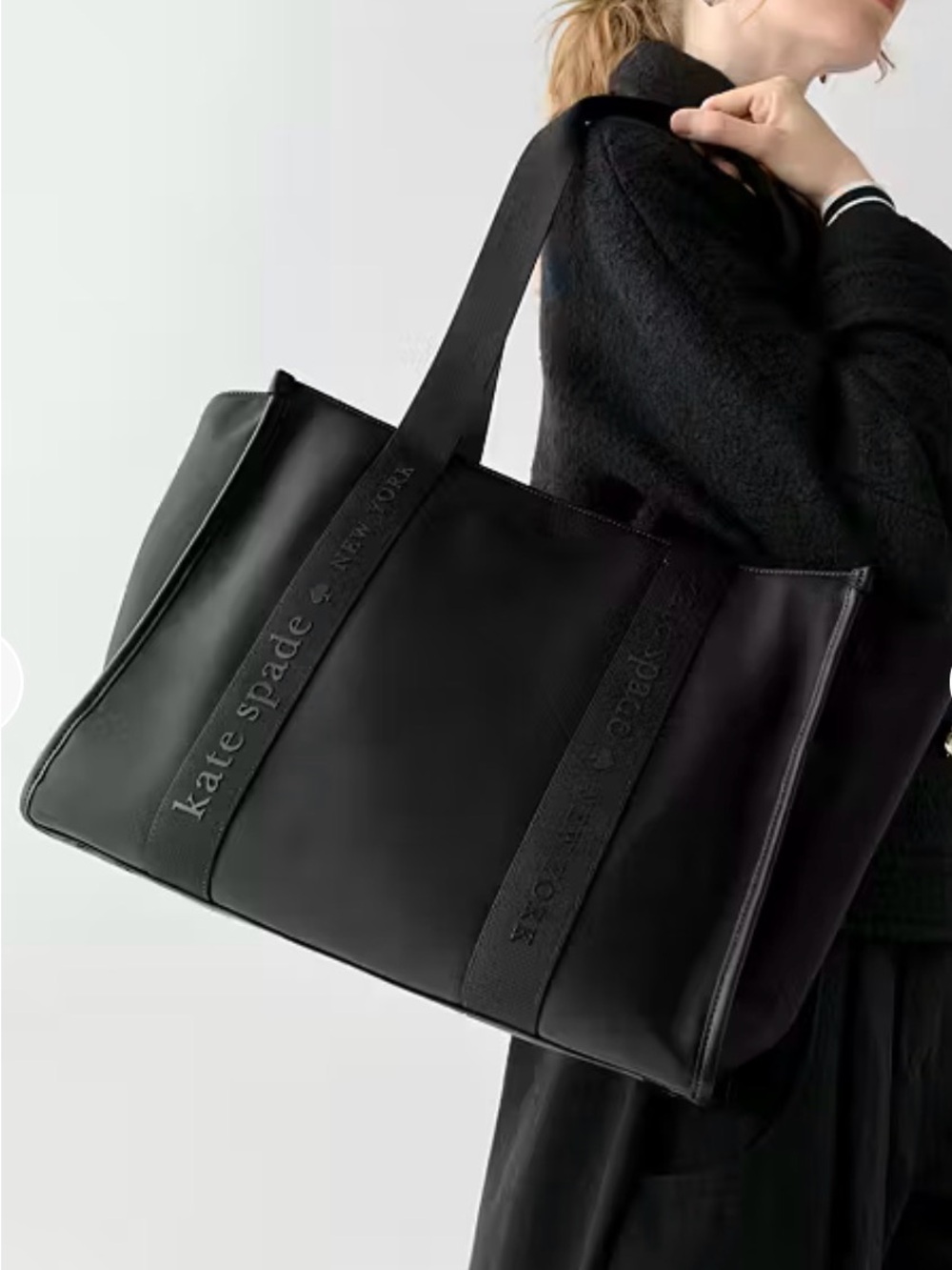 Kate Spade (NWT) Kip Canvas Large Tote Bag in Black - Picture 15 of 15
